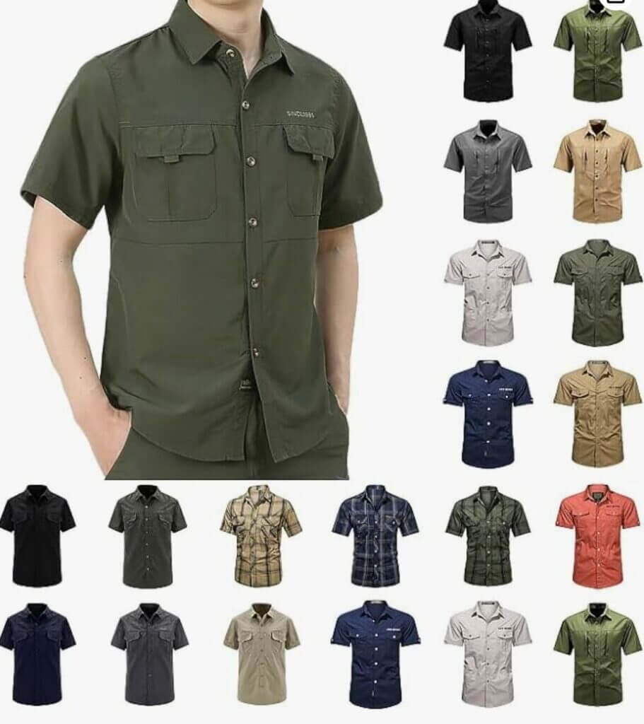 Kurzes Cargohemd für Herren – 50% Rabatt