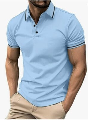 Herren Poloshirt hellblau Slim Fit