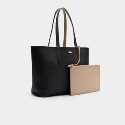Lacoste Damen Einkaufstasche, wendbar, zweifarbig, mit abnehmbarer Innentasche. Stilvoll, praktisch und elegant für jeden Tag.