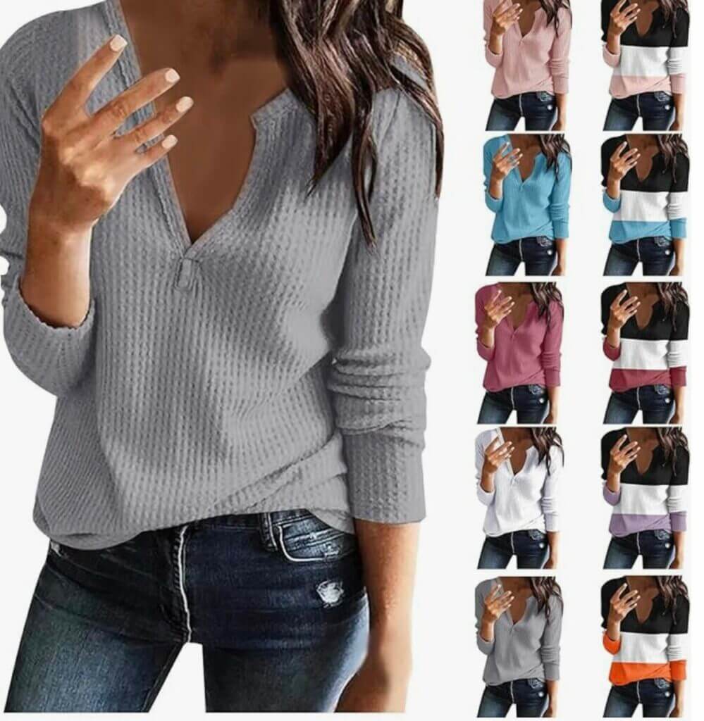  KODMNSW Langarmshirt für Damen – 60% Rabatt