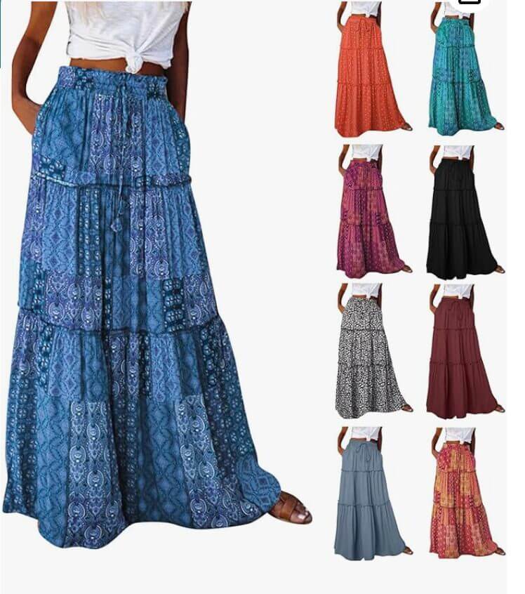pvucpot Damen Boho Maxi Rock – 50% Rabatt