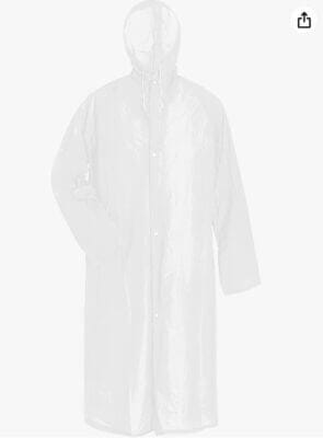 Transparenter Regenponcho: Dickes Material, Kapuze, ideal für Festivals, Konzerte, Wandern, Radfahren, Camping.