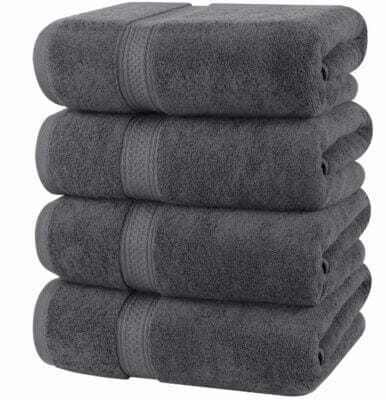 Utopia Towels 4er-Pack Badetücher Set in grau