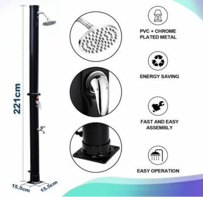 praktische Solarbeheizte Dusche