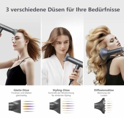 Hochwertiger Haartrockner, perfekt für viele Frisuren 