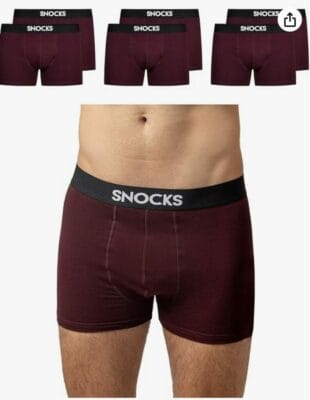 Snocks Boxershorts für Herren aus Bio-Baumwolle im 6er-Pack in Rot