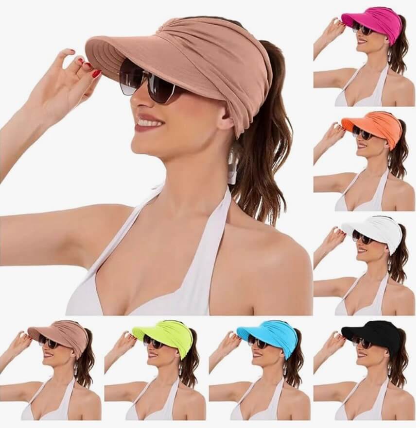 Sun Visor für Damen verschiedene Farben – 50% Rabatt