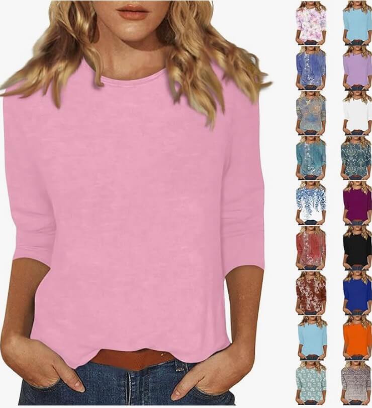 Damen Shirt mit Rundhalsausschnitt – 50% Rabatt