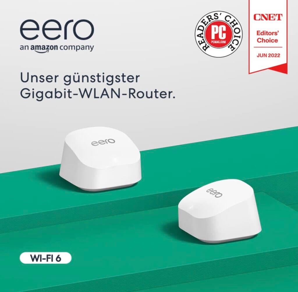 Amazon eero 6+ Mesh-WLAN-Router Doppelpack – 47% Rabatt