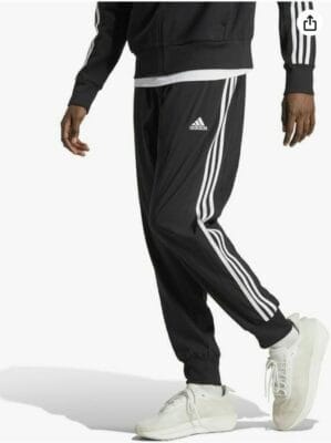 adidas jogginghose in schwarz mit weißen streifen