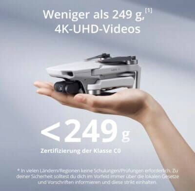 Einsteigerfreundlich und sicher: DJI Mini 4K Drohne mit automatischer Rückkehr und QuickShots.