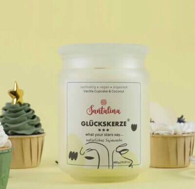 Duftkerze mit versteckter Botschaft | Vanilla Cupcake &Coconut 