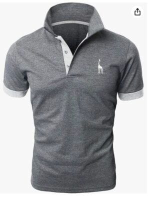 GNRSPTY Poloshirt Herren Kurzarm Polohemd Giraffe Stickerei 