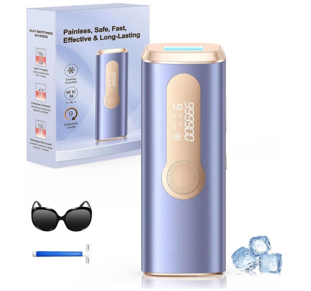 IPL Gerät mit Gefrierfunktion Violett – 77% Rabatt