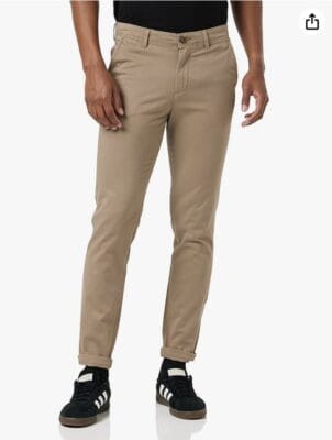 Bequeme JACK & JONES Chino: Slim Fit, Beige, Knopf & Reißverschluss, pflegeleicht, perfekt für Alltag und Anlässe.