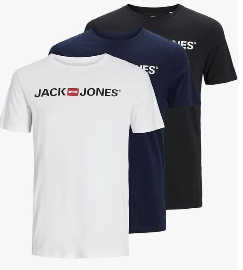 JACK & JONES Herren T-Shirt (3er-Pack) – 29% Rabatt