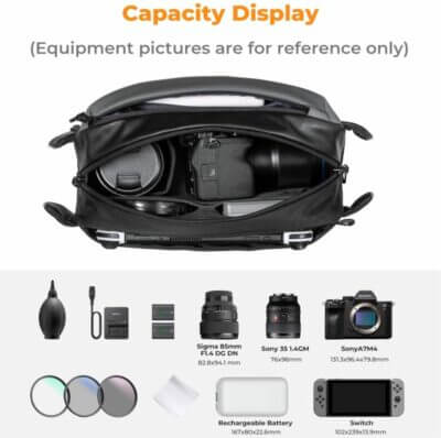 K&F Concept Kamera-Rucksack: Wasserdicht, stoßfest, vielseitig, perfekt für Fotografen. Platz für Kamera und Zubehör.