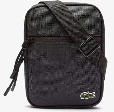Lacoste Herren Schultertasche in Schwarz mit Logo auf der Vorderseite
