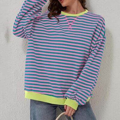 Langarmshirt Damen gestreift 