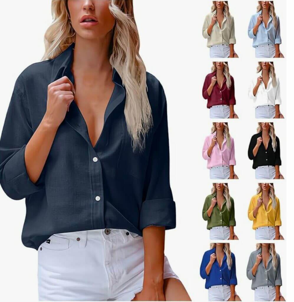 Damen Leinenbluse – 50% Rabatt