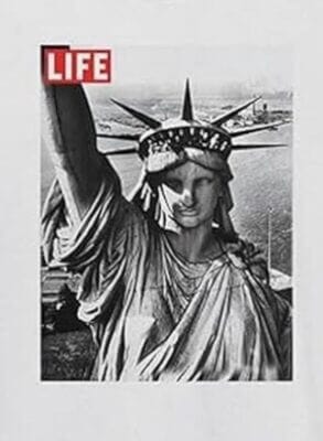 Stylisches Life Magazine T-Shirt: Freiheitsstatue-Design, offiziell lizenziert, 100% Baumwolle, maschinenwaschbar, Größe S.
