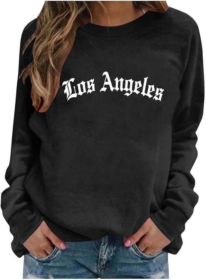 Damen Sweatshirt mit Los Angeles Print – 75% Rabatt