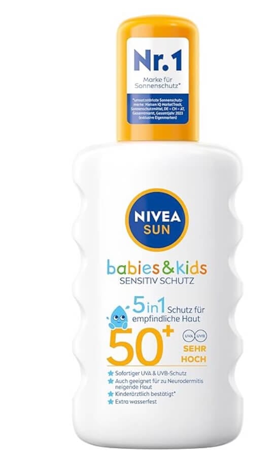 NIVEA SUN Babies und Kids Sensitiv Schutz Sonnenspray LSF 50+ – 53% Rabatt