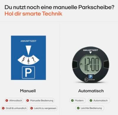 OOONO P-DISC NO1 in schwarz vergleich zu normaler Parkscheibe