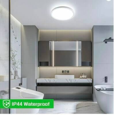 LED Deckenlampe von OTREN, in einem modernen Badezimmer an der Decke, modern und rund 