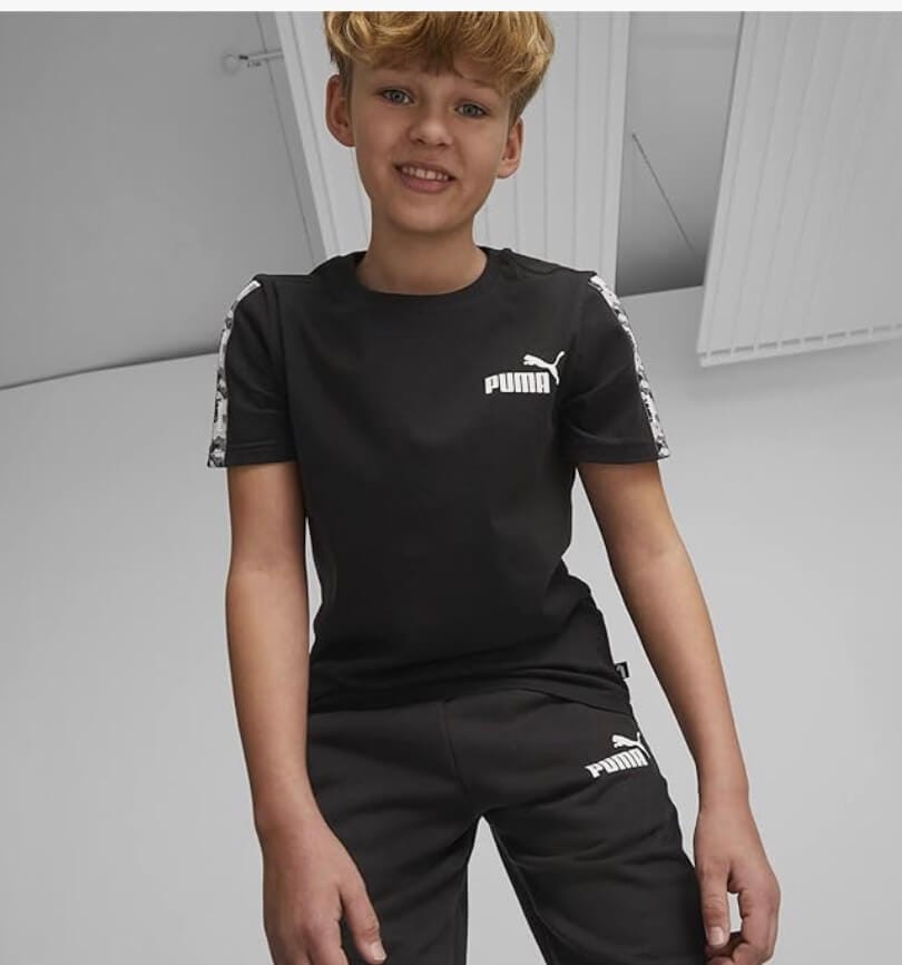 PUMA Unisex Kinder ESS Tape Camo Tee B T-Shirt in Größe 116 – 65% Rabatt