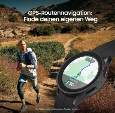 Samsung Galaxy Watch5 Pro: GPS-Tracking, BioActive Sensor, Schlafcoaching, ausdauernder Akku, 3 Jahre Garantie.