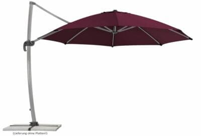 Eleganter Schneider Sonnenschirm: Bordeaux, 350 cm, Aluminiumgestell, wasserabweisend, UV-Schutz 50+, 360° drehbar.
