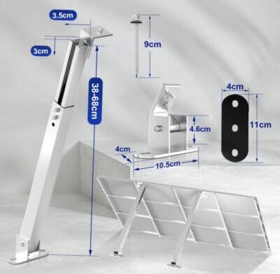 Daromigo verstellbare Solarpanel Halterung: 0-60°, ideal für Flachdächer, Boote, Wohnmobile. Robust und flexibel.