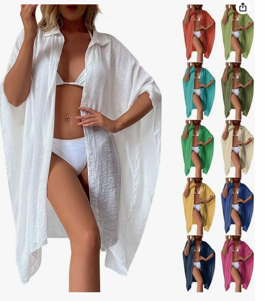 TTFDJG Damen Musselin Strandhemd – 50% Rabatt