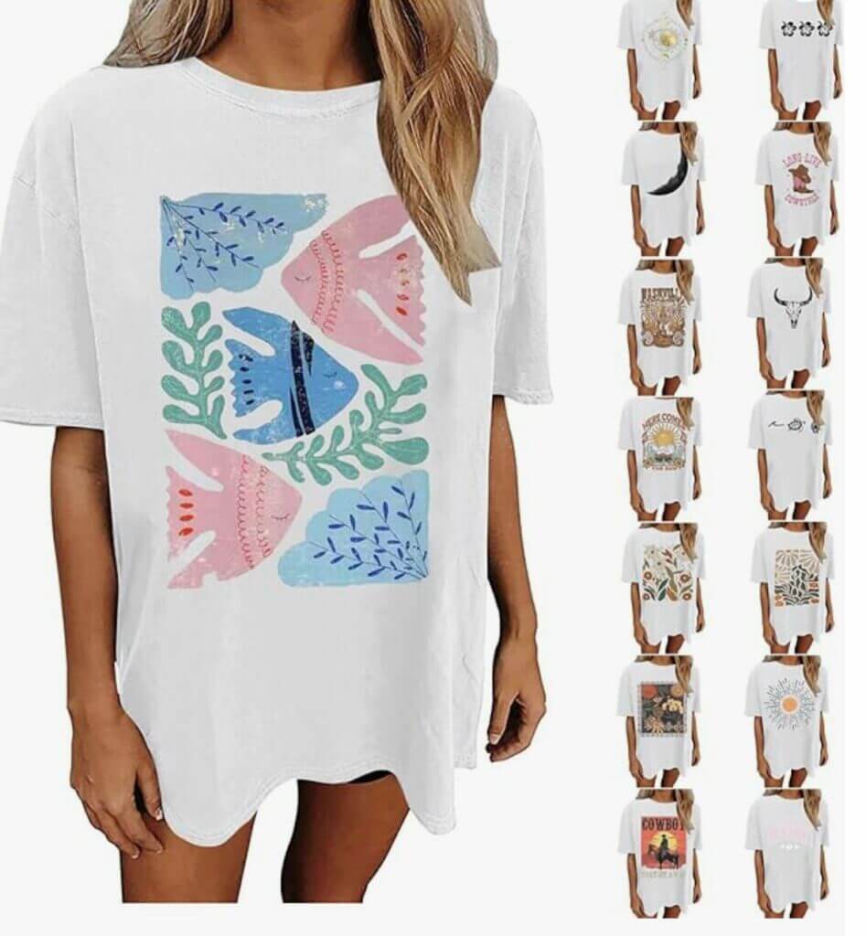 Damen T-Shirt mit Print – 50% Rabatt