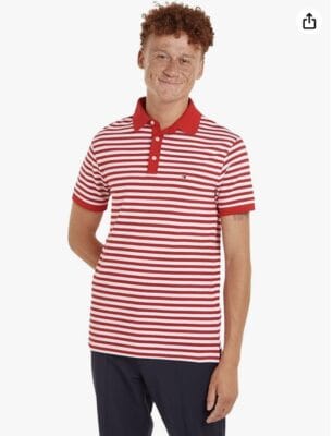 Tommy Hilfiger Herren Poloshirt: 96% Bio-Baumwolle, 4% Elastan, klassischer Kragen, dezente Flagge, bequem und schick.