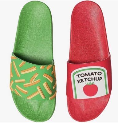 Dedoles Badeschuhe im Pommes und Ketchup Design