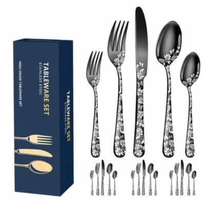 Besteck-Set für 4 Personen mit tollem Muster 