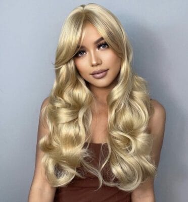 Blonde Langhaar Perücke für Partys oder dem täglichen Gebrauch 