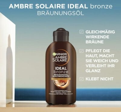 Garnier Bräunungsöl für eine gleichmäßige Bräune und ohne klebender Formel 