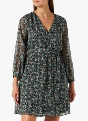 ONLY Damen Kleid mit Knielänge und langen Ärmeln 