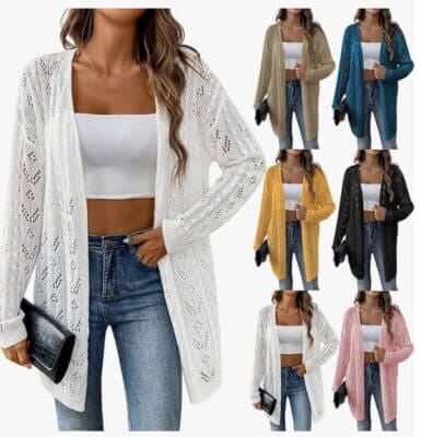 lange Damen Strickjacke