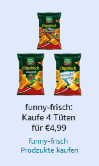 4 Tüten Chips von funny-frisch für nur 4,99 €