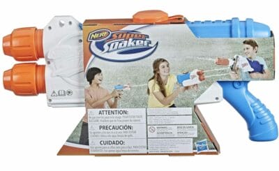 Super Soaker Barracuda Wasserblaster von der Rückseite mit Details