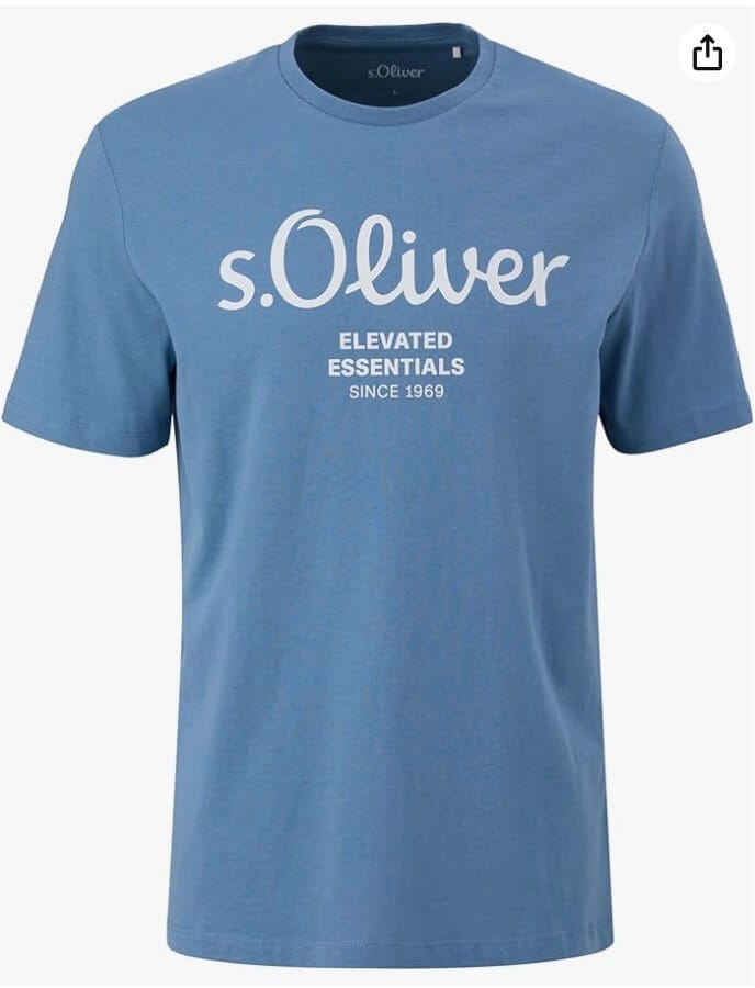 s.Oliver Herren T-Shirt Blau – 38% Rabatt