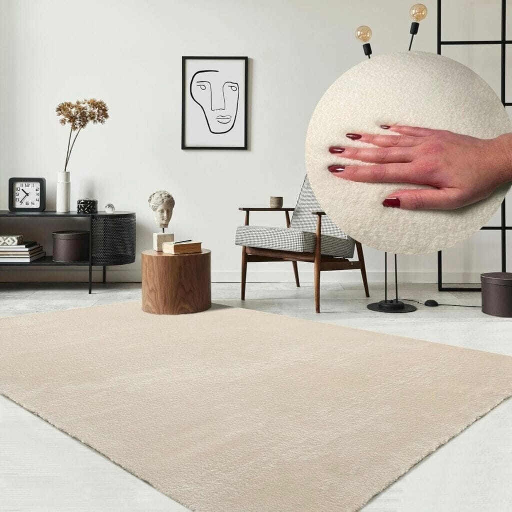 the carpet Relax Kurzflor Teppich in Beige 120 x 160 cm – 50% Rabatt