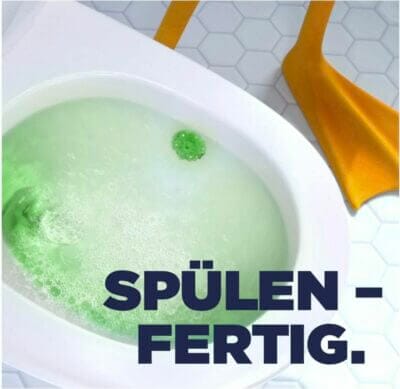 WC-Ente Frische-Siegel in der Toilette eingestempelt