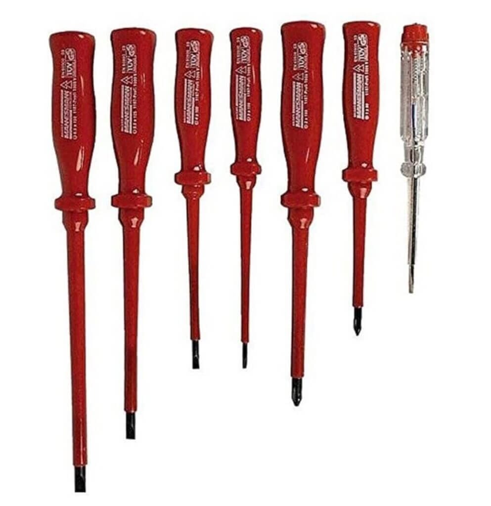 Preishammer: Brüder Mannesmann Elektro-Schraubendrehersatz, 7-teilig – 6,49 €