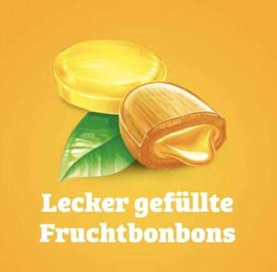 California Früchte Bonbons: 425g fruchtiger Genuss in vier Sorten, einzeln verpackt, flüssiger Kern.