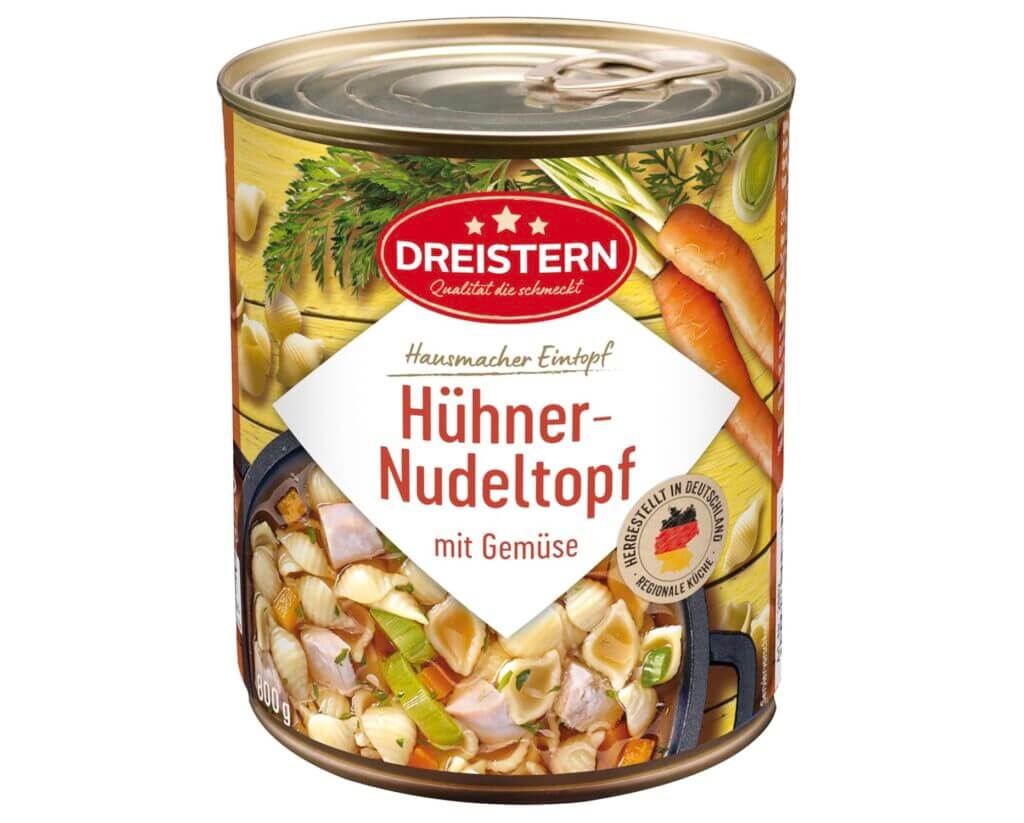 DREISTERN Hühnernudeltopf – 25% Rabatt